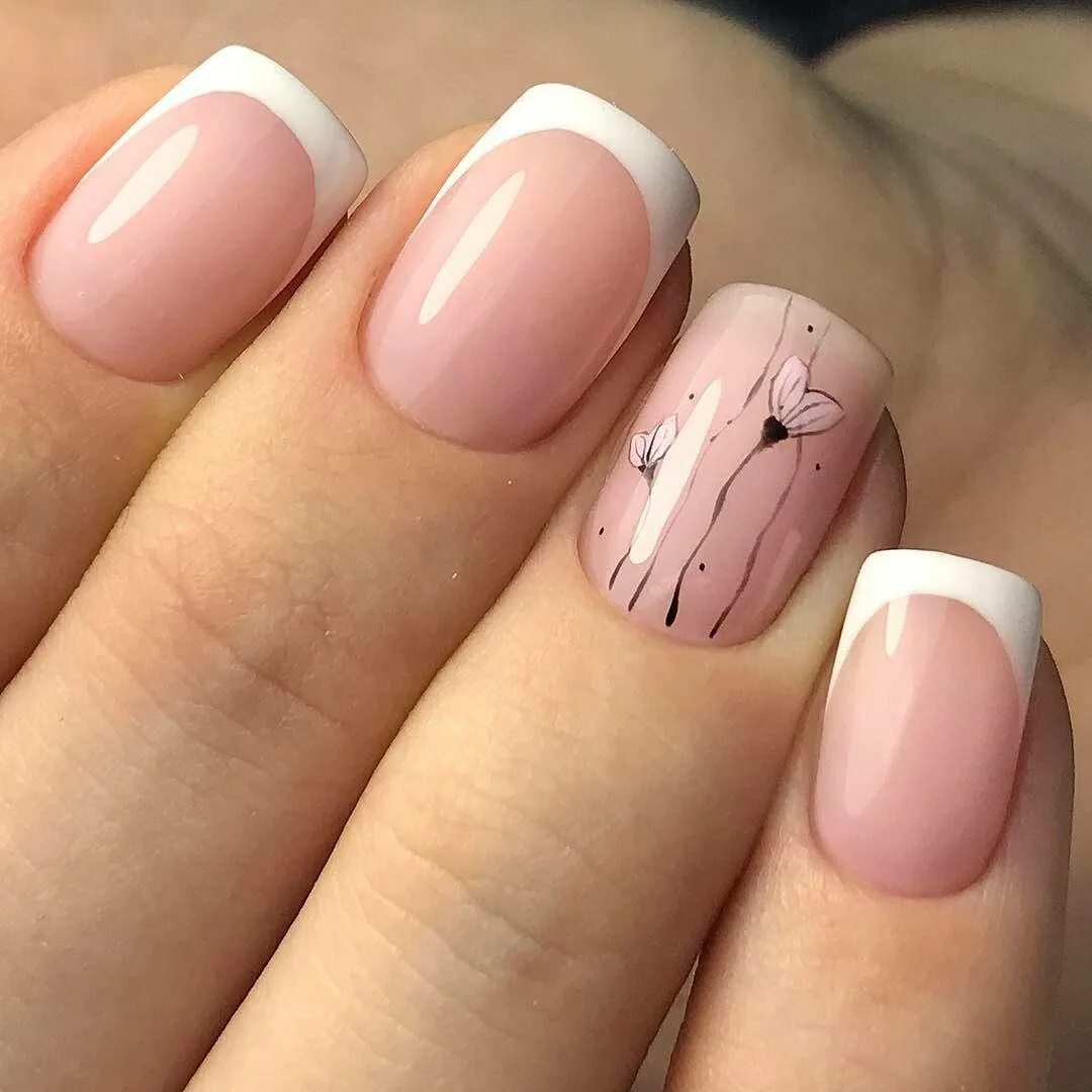 Нежный маникюр. Френч маникюр. Маникюр на короткие ногти нежные. Красивый нежный маникюр