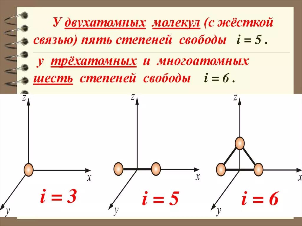 Как найти степень свободы. Степени свободы молекул формула. Понятие числа степеней свободы. Формула общего числа степеней свободы молекулы. Число степеней свободы жесткой двухатомной молекулы.