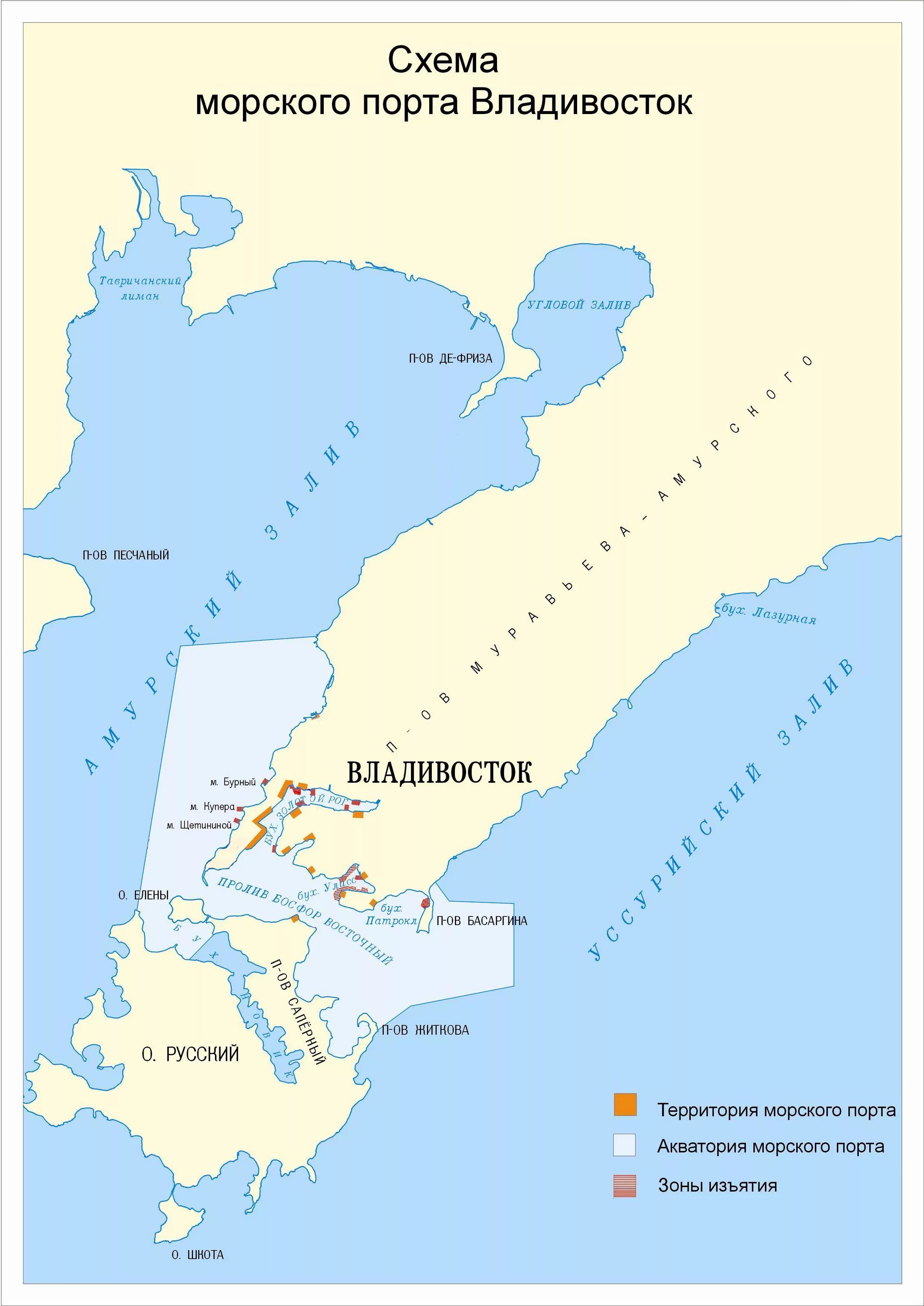 Морской порт Владивосток на карте. Схема морского порта Владивосток. Границы морского порта Владивосток. Границы морского порта Владивосток на карте-схеме.