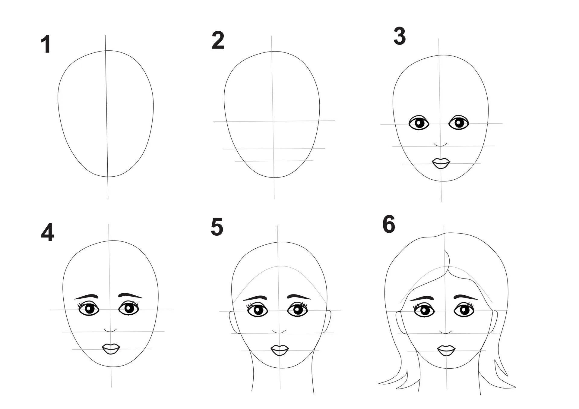 Как нарисовать лицо девушки поэтапно для начинающих. Рисование портрета поэтапно для детей. Портрет мамы пошаговое рисование для детей. Этапы рисования портрета для детей. Схема поэтапного рисования портрета.