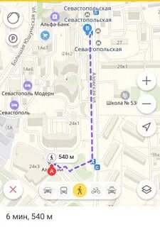 Севастопольская на карте