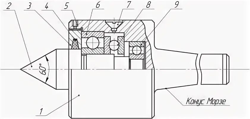 Вращающийся центр для токарного станка Морзе 1 чертеж. Центр вращающийся конус Морзе 5. Конус Морзе номер 2 токарный вращающийся центр чертеж подшипник. Вращающийся центр км2 чертеж.