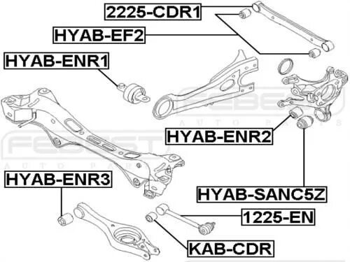 Cdr 001. Febest 2225cdr1 рычаг подвески. hyab-enr1. febest kab-cdr. febest hyab-enr3.