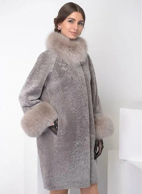 Шуба из астрагана с отделкой из норки 236 купить по цене 46 000,00 руб. в катало