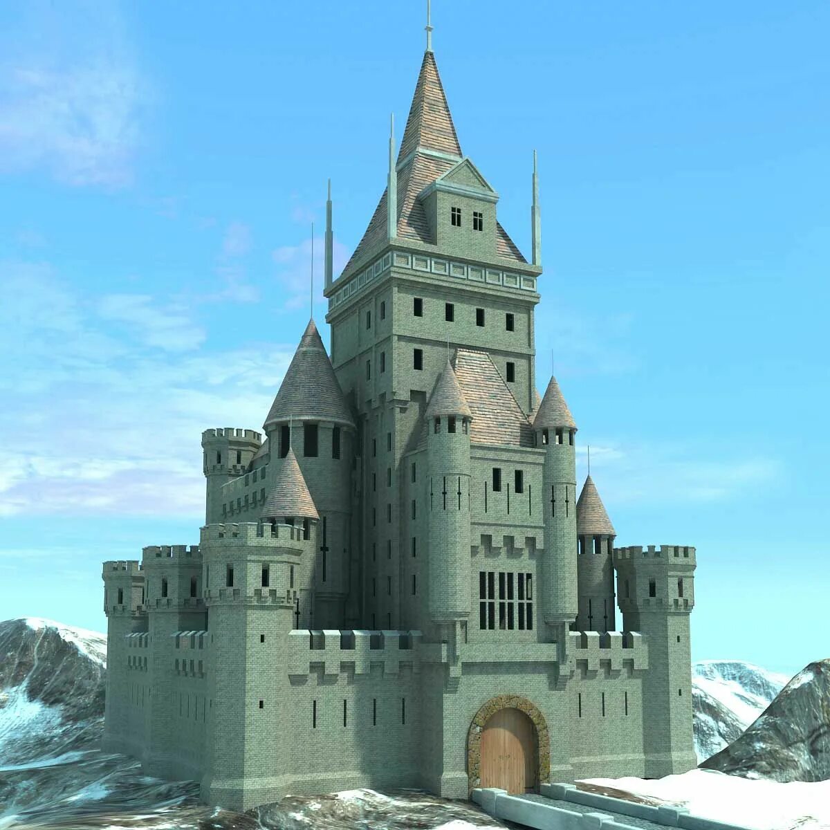 Замок 3 д. Модель замка. Замок 3д модель. Модель средневекового замка.