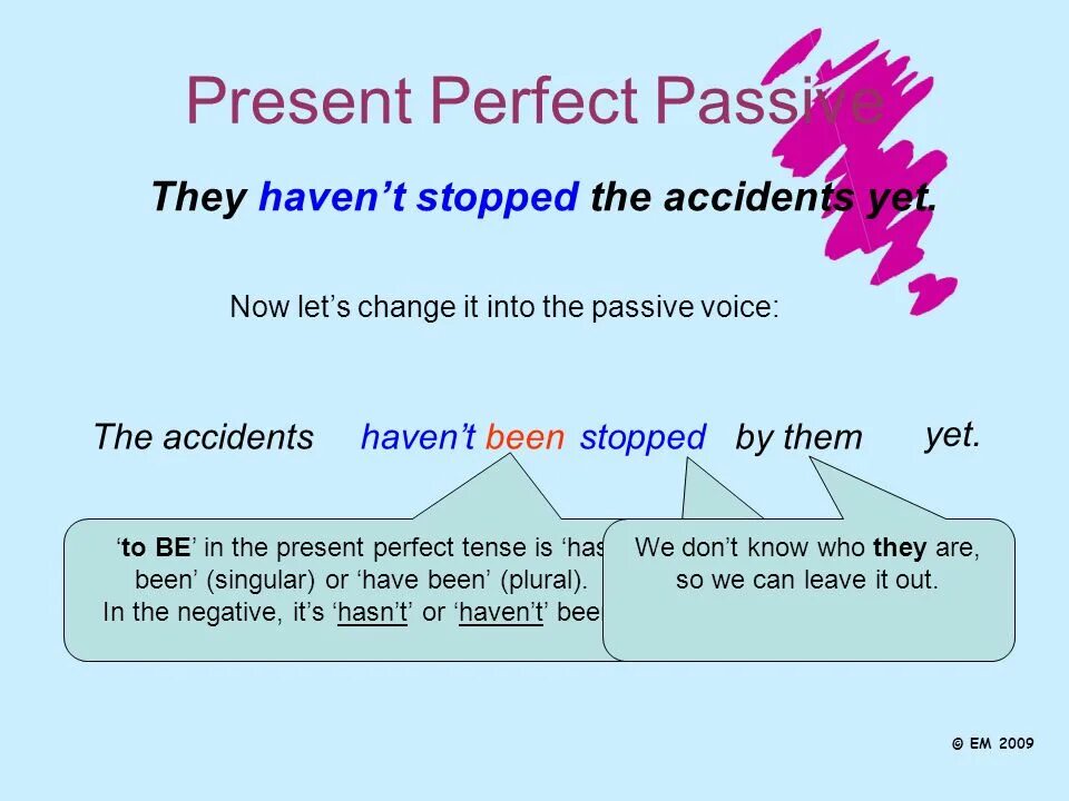 Present perfect passive form