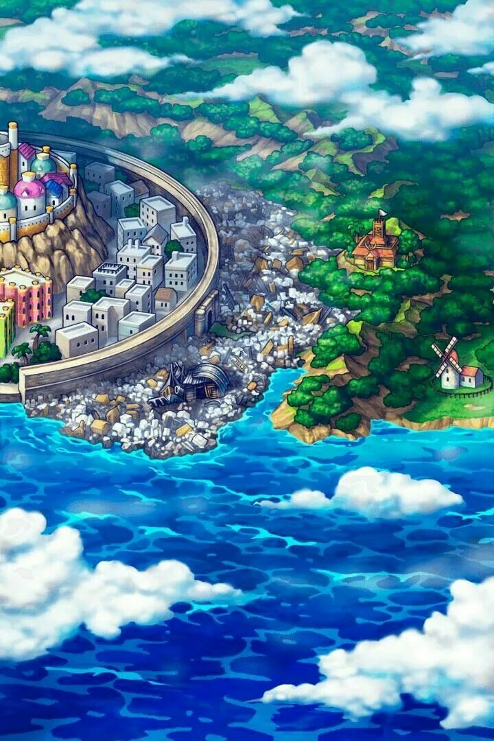 Остров драм ван пис. Остров рыболюдей ван пис. Ван пис остров охара. Piece island. Небесный остров ван пис.