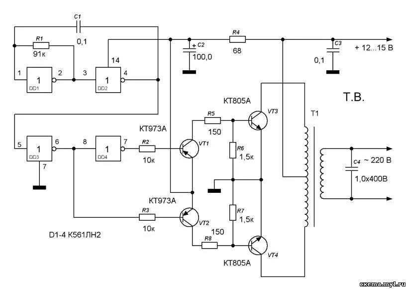простой повышающий преобразователь напряжения 12в схема. преобразователь с постоянного тока в переменный 220 схема. преобразователь напряжения 12в 220в из компьютерного бп. преобразователь напряжения на кт805 транзисторе. преобразователь напряжения с 12 на 220 схема.