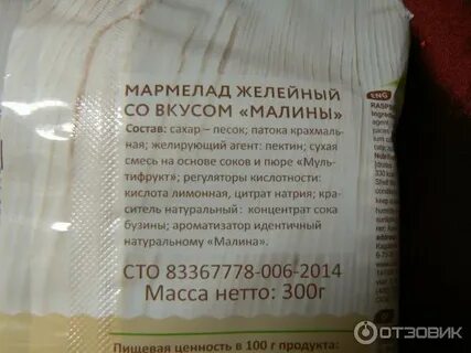 Состав мармеладов