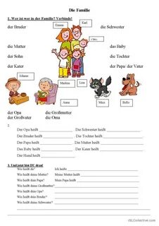 die Familie: Deutsch DAF Arbeitsblätter pdf & doc.