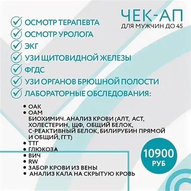 Чекап организма анализы. Чекап организма анализы
