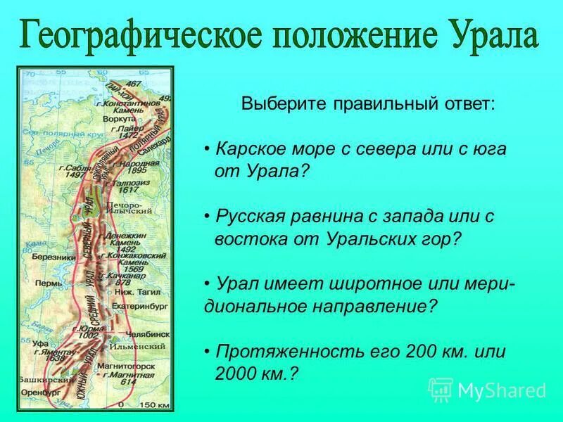 Географическое положение урала кратко