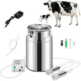 Milking Machine for Cows with Milwaukee Mall 4 Electric Vacuum Pumps Pulsat...