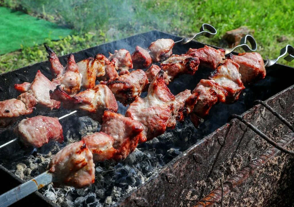 На каких дровах жарить шашлык. Шашлык. готовый шашлык. мясо на природе. майские праздники шашлыки.