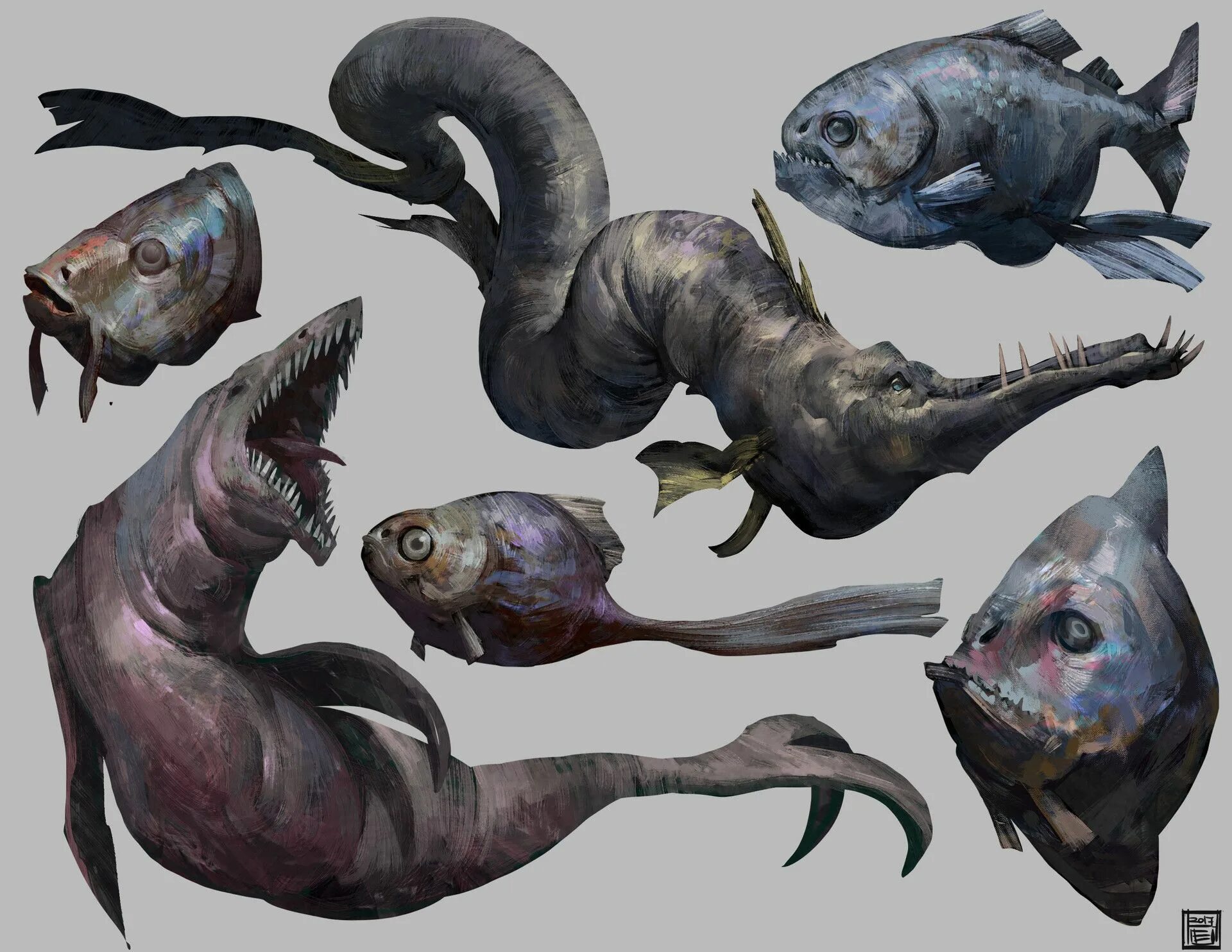 Fish creature. Глубинный монстр Subnautica. Инопланетные рыбы. Рыбы фэнтези.