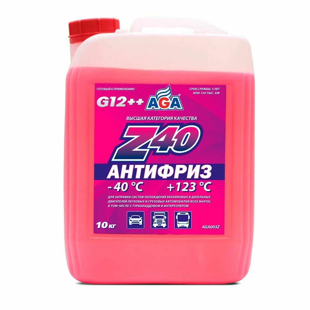 Как выглядит антифриз красный Антифриз AGA Z40 G12++ (Красный), Готовый раствор купить по выгодной цене в инте