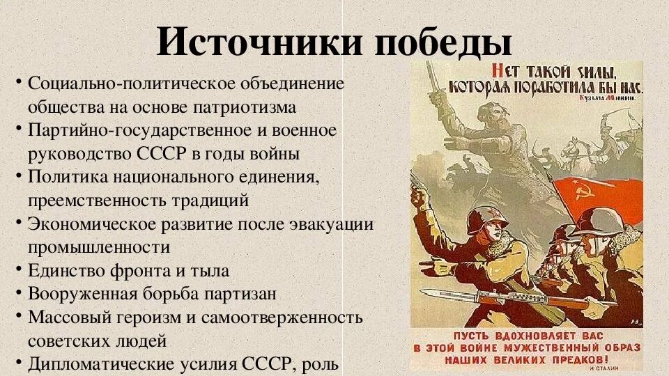 Источники Победы СССР В ВОВ. Источники Победы в ВОВ 1941 1945. Источники Победы советского народа в Великой Отечественной войне. Источники Победы второй мировой войны кратко.