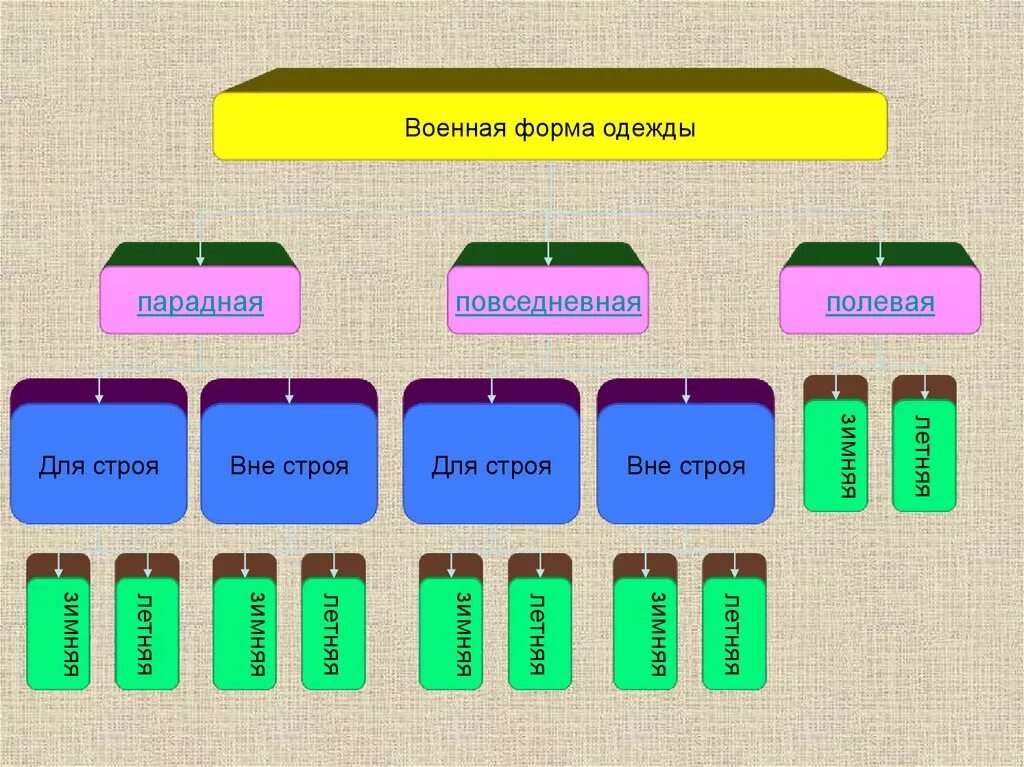 Военная форма одежды подразделяется на. Типы военной формы. Полевая Повседневная и парадная.