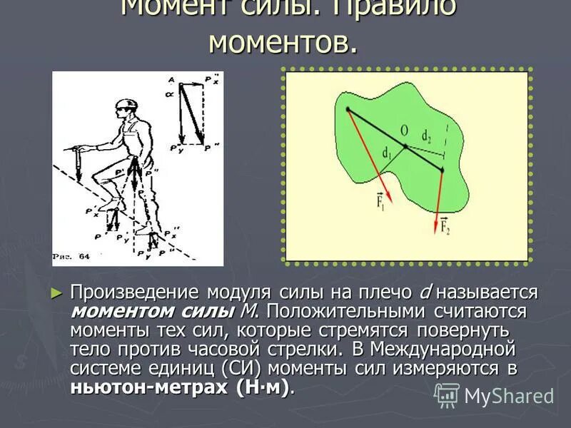 Равновесие факты. Плечо момента силы. Момент силы это произведение модуля. Произведение силы на плечо.