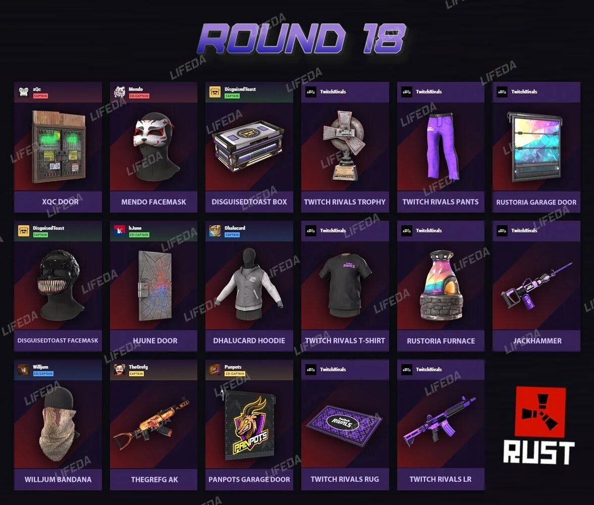 Rust drops round. Twitch Drops Rust 18 Round. 17 Раунд Твич Дропс раст. Твич Дропс раст 2022. Твич дроп раст 2022.