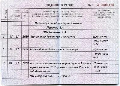 Образец записи категории