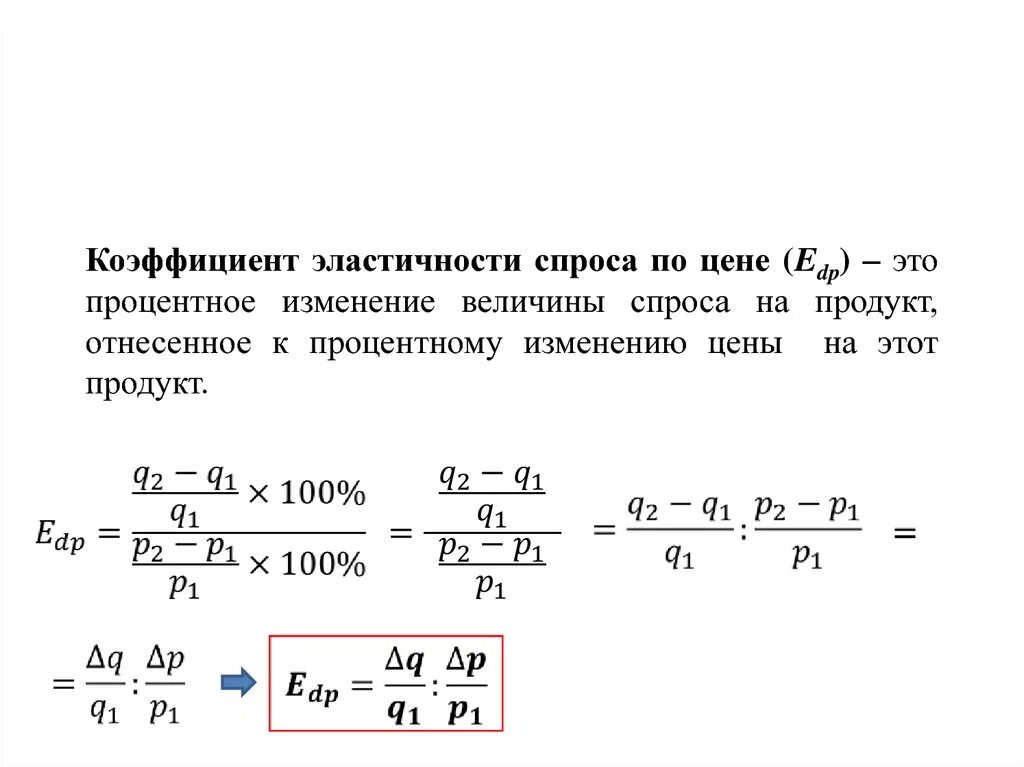 Эластичность спроса показатели коэффициент. Коэффициент ценовой эластичности спроса формула. Коэффициент эластичности спроса формула. Как рассчитывается коэффициент эластичности спроса.