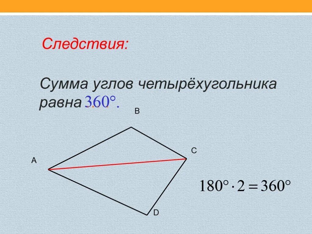 В любом четырехугольнике сумма углов равна 180. Сумма углов выпуклого четырехугольника. Четырехугольник сумма углов четырёхугольника. Сумма углов выпуклого четырёхугольника равна. Чему равна сумма углов выпуклого четырехугольника.