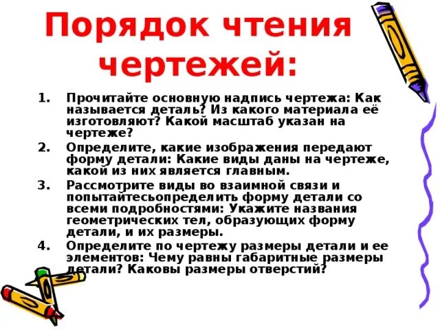 Презентация чтение сборочного чертежа 7 класс технология