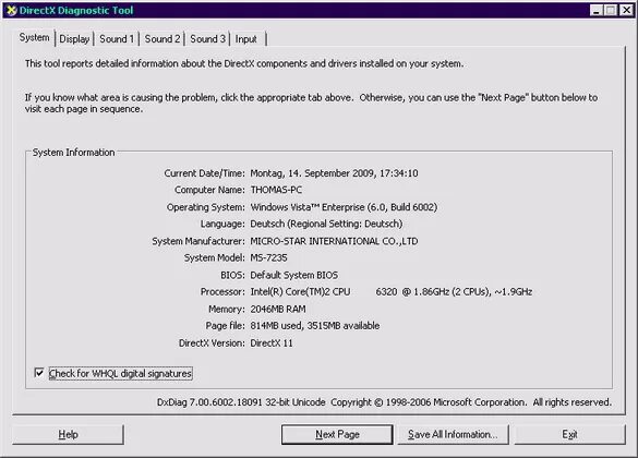 Как запустить directx. Dxdiag. команда dxdiag. как установить directx. как узнать директ икс на виндовс 7.