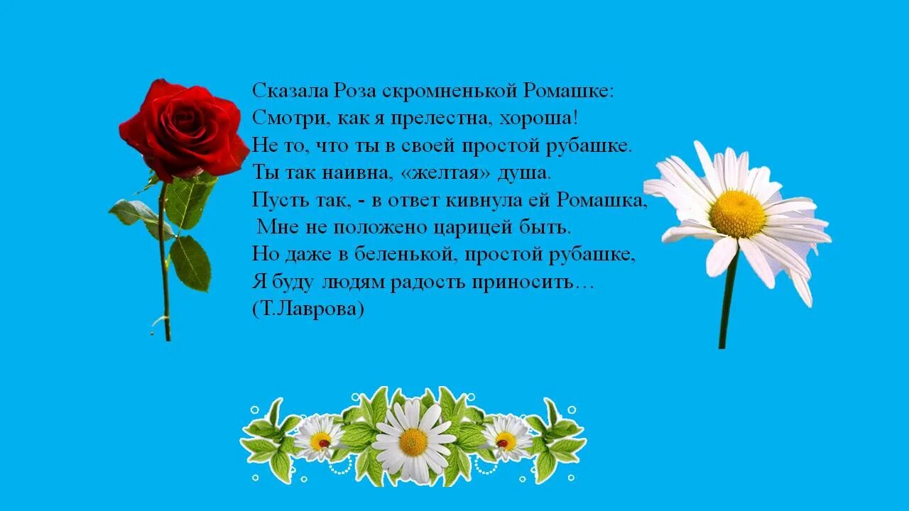 Не стоит ни 1 твоей ромашки. Стих про розу и ромашку. розы и ромашки. сергей михалков ромашка и роза басня. ромашка и роза басня.