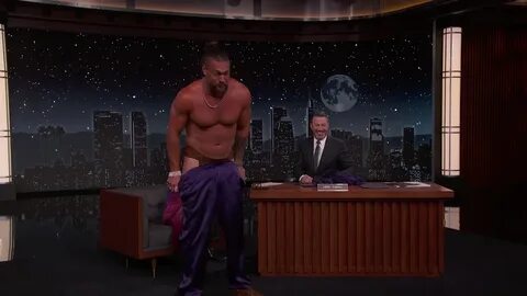 Jason Momoa nude on Jimmy Kimmel Live.