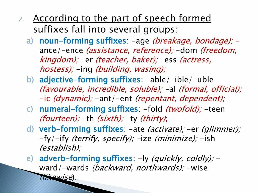 Word formation form noun with the suffixes. Parts of Speech in English suffixes. Suffix with Part of Speech. Types of suffixes. Noun formation suffixes.