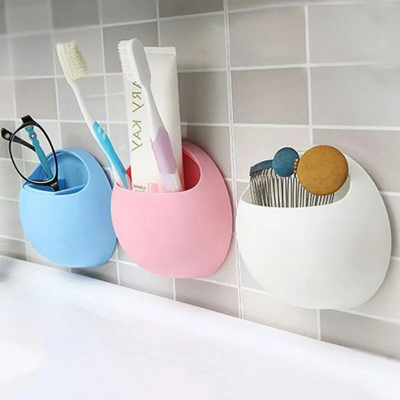 Органайзер для зубных щеток Toothbrush Rack ra-879b. Органайзер для ванной Creative Toothbrush Cup. Держатель для зубных щеток и пасты на присоске. Мелочи для ванной комнаты.