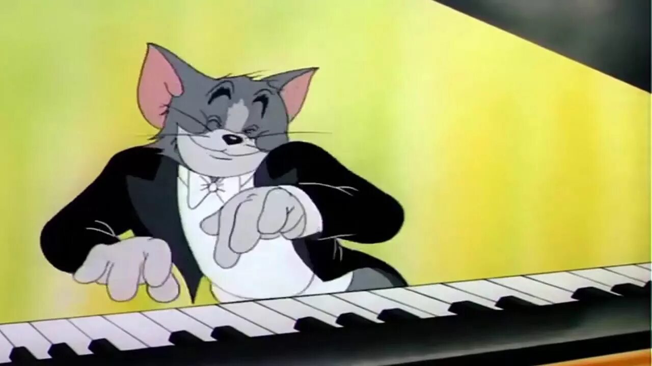 Песня кинито пет. Том на аианрно и Джерри. Том и Джерри пианист. Том и Джерри пианино. Том и Джерри кот пианист.