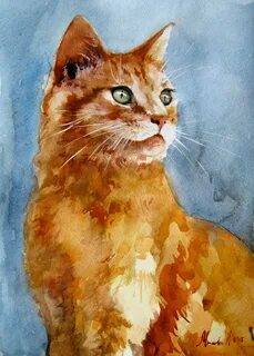 Как нарисовать кошку красками