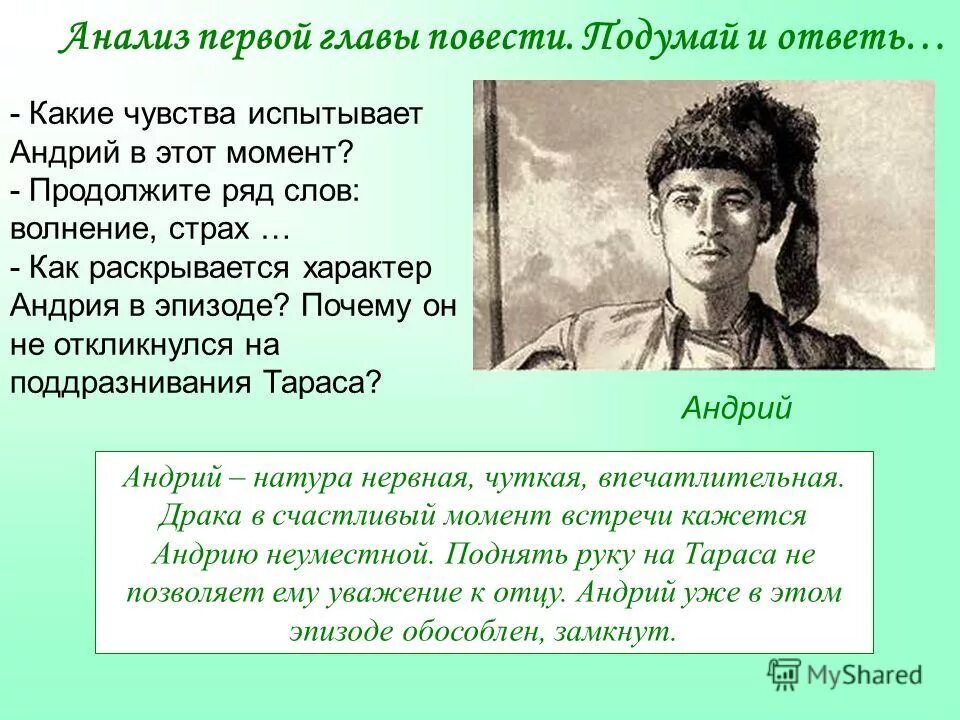 Что поразило андрия в городе. Какие чувства испытывает. анализ главы. какие чувства он испытывал. характер и чувства андрия.