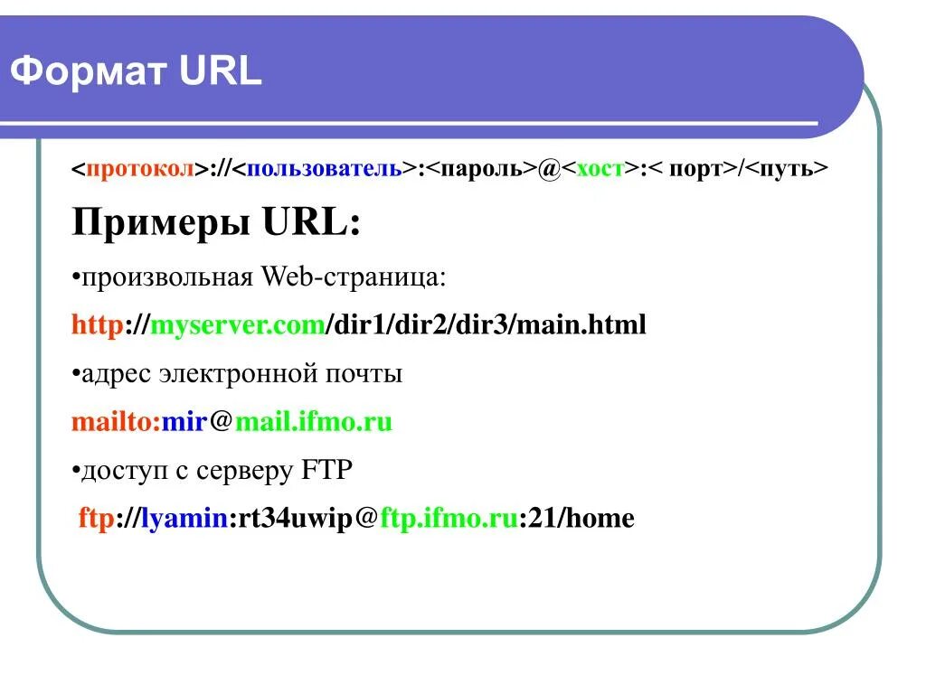 Формат url. URL адрес пример. Протокол путь домен порт. Протокол URL. Имя файла в URL адресе.