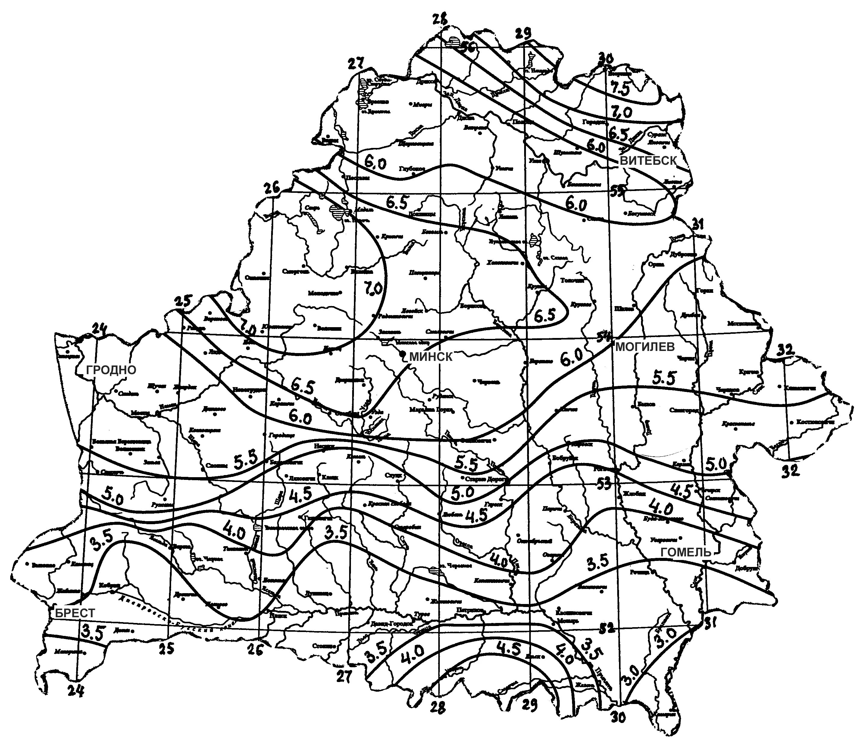 Курганская область высота над уровнем моря. Карта изолиний модуля стока. Модуль стока карта. Изолинии на карте. Карта распределения стока.