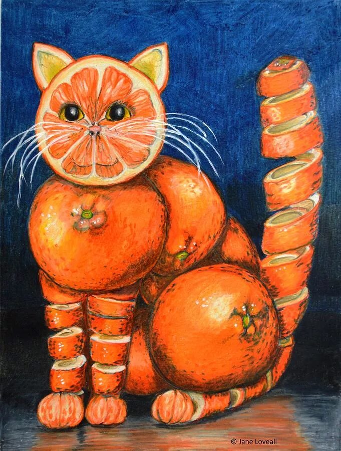 Оранжевые рисунки. Мандариновая кошка. Кот с мандаринами. Апельсиновый кот. Кошка и апельсин.