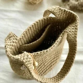 Ручки крючком для сумки из джута