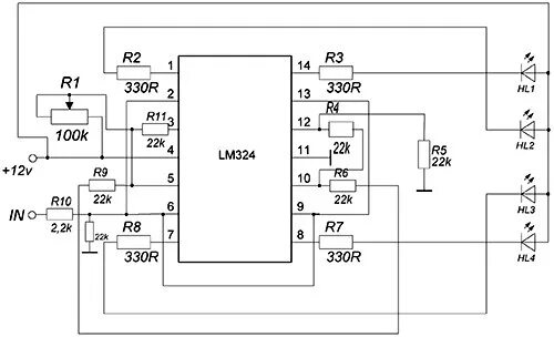Микросхема lm324n структурная схема Операционный усилитель LM324
