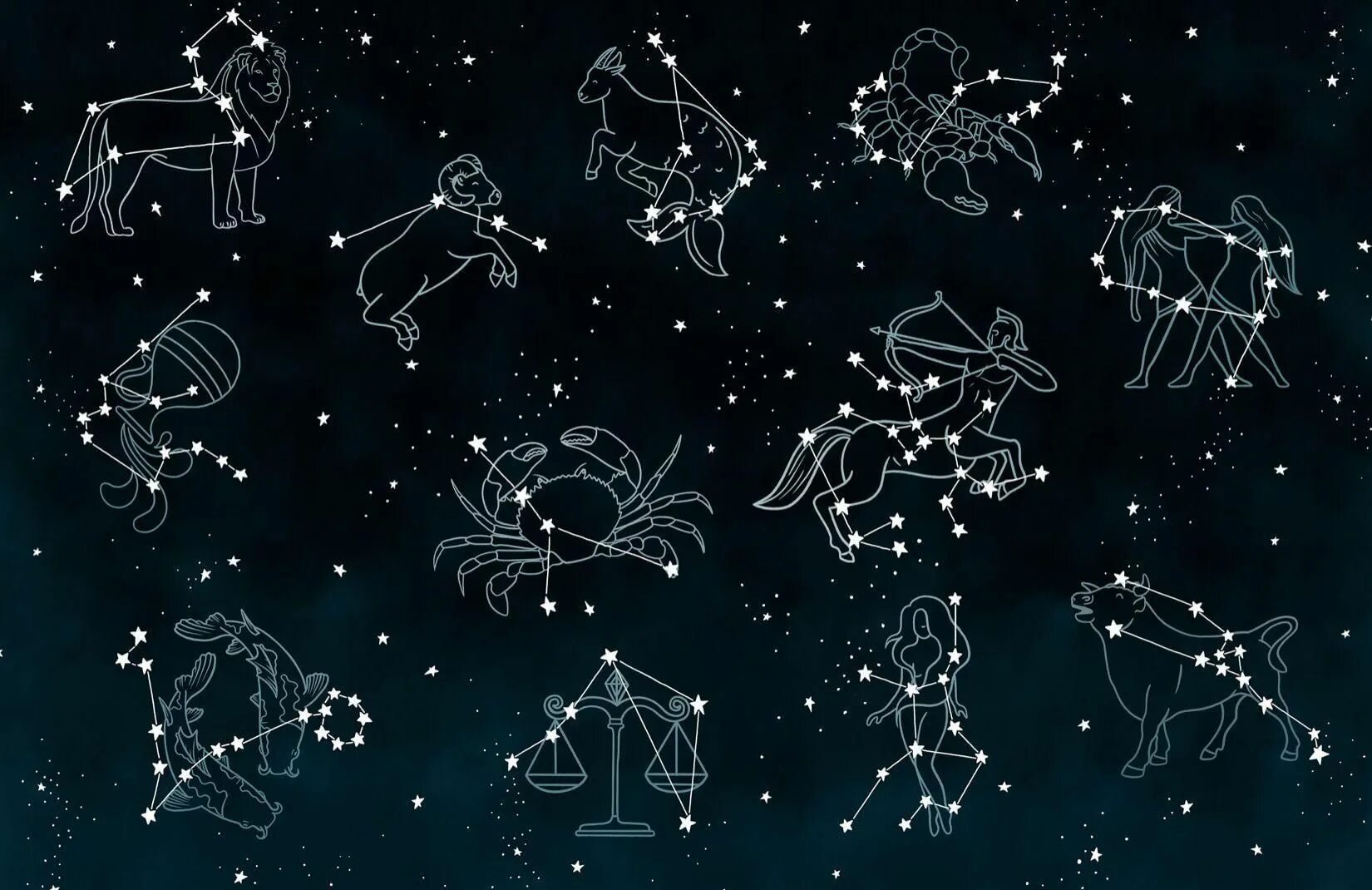 Как выглядят знаки зодиака звезды Twelve Constellation Pattern Vector Illustration Lazy Drawing 별자리 기호, 배경, 곰 그림