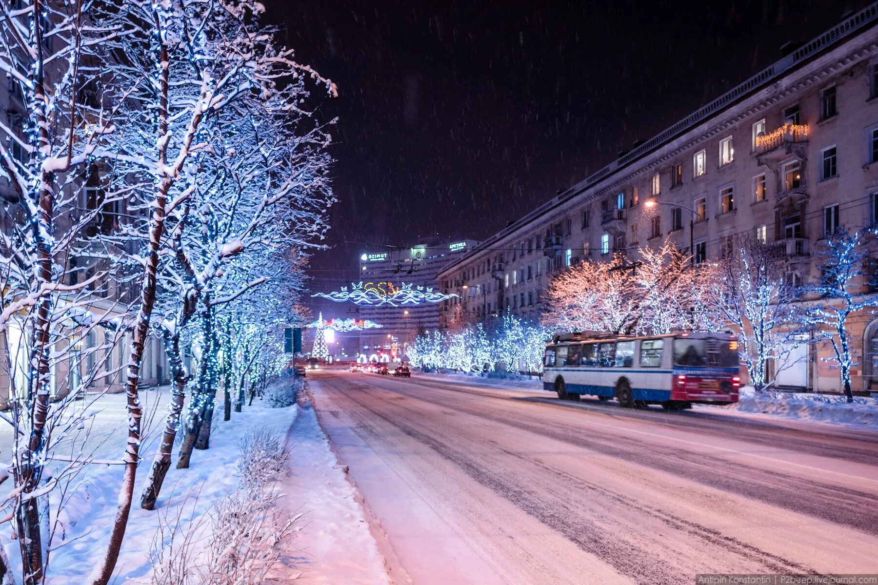 Ночное время зимой
