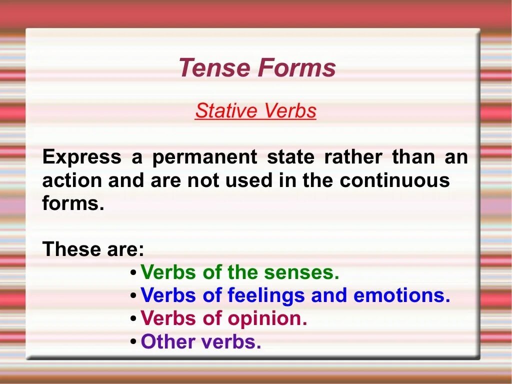 Proper tense form