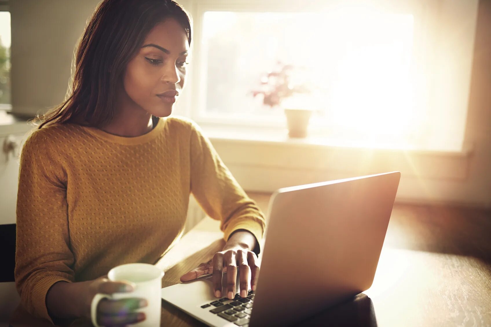 Is she on the computer
