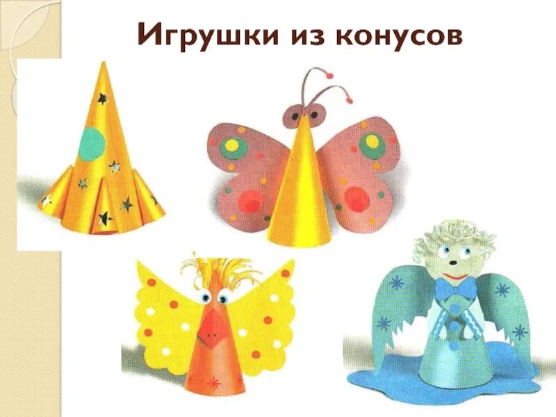 Конусы 2 класс. Игрушки из конуса. Новогодняя игрушка из конуса. Конструирование из конуса. Елка конус из фетра.