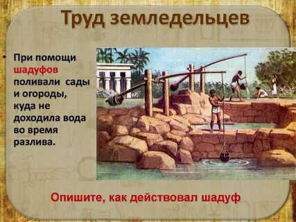 Особое приспособление при помощи которого египтяне поливали
