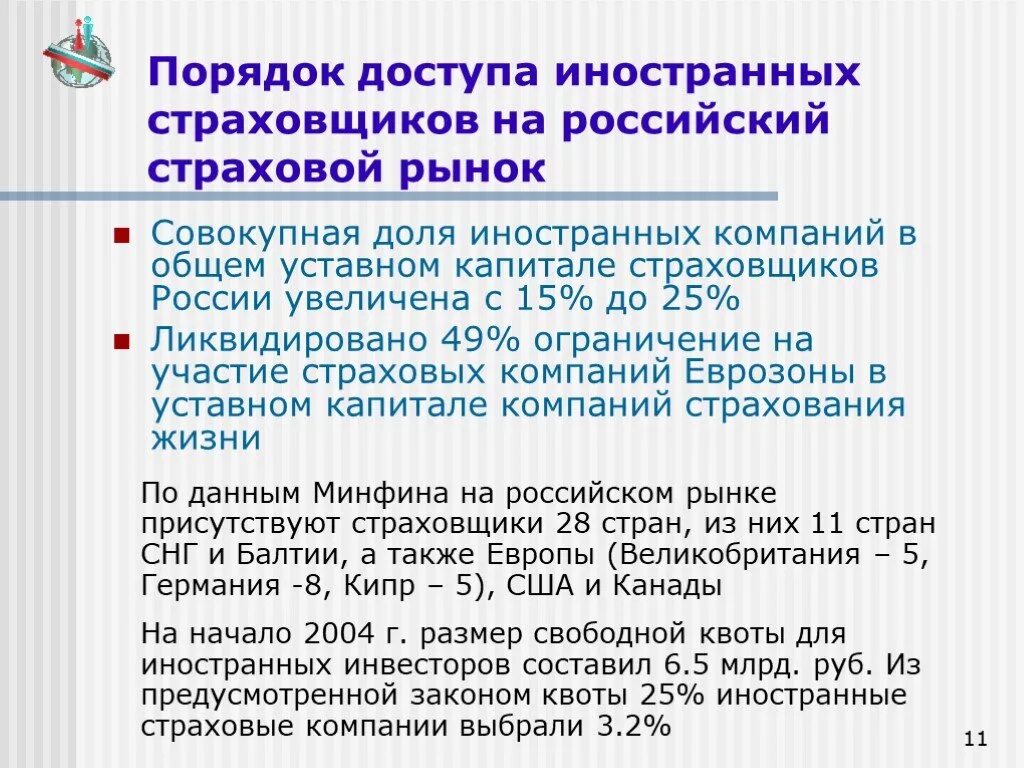 Уставный капитал страховой организации. Иностранные страховые организации. Иностранные компании на страховом рынке России. Иностранные страховые компании. Иностранный инвестор это в страховании.