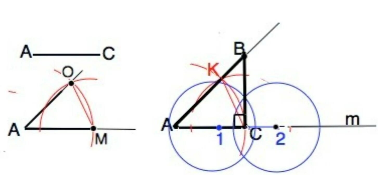 Построить прямоугольный треугольник с помощью циркуля. Построение треугольника по катету и острому углу. Прямоугольный треугольник по катету и прилежащему острому углу. Построение прямоугольного треугольника по катету и острому углу. Построение прямоугольного треугольника по катету и прилежащему углу.
