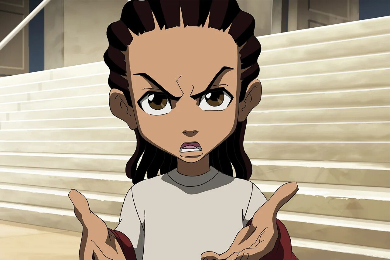 Как зовут гетто. The boondocks кристл. райли фримен. гетто райли. the boondocks riley.